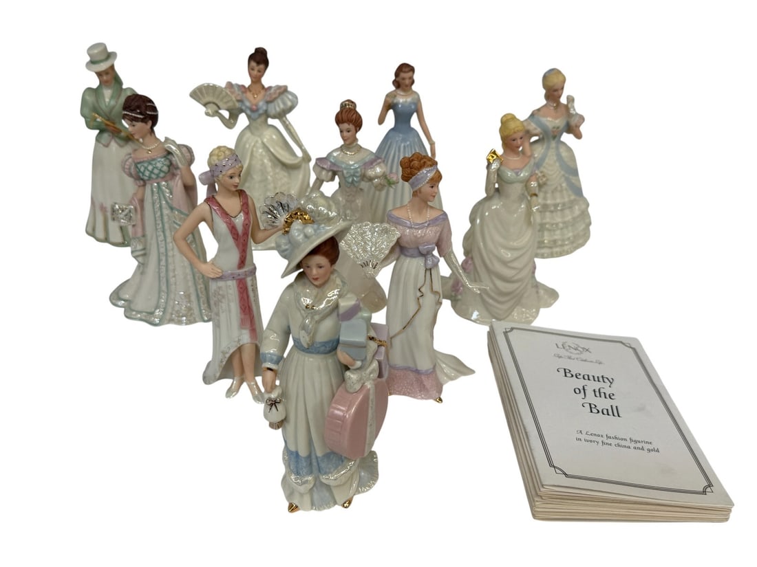 (10) Lenox Belle of the Ball Porcelain Figures With COA's: (10) Lenox Belle of the Ball Porcelain Figures With COA's: