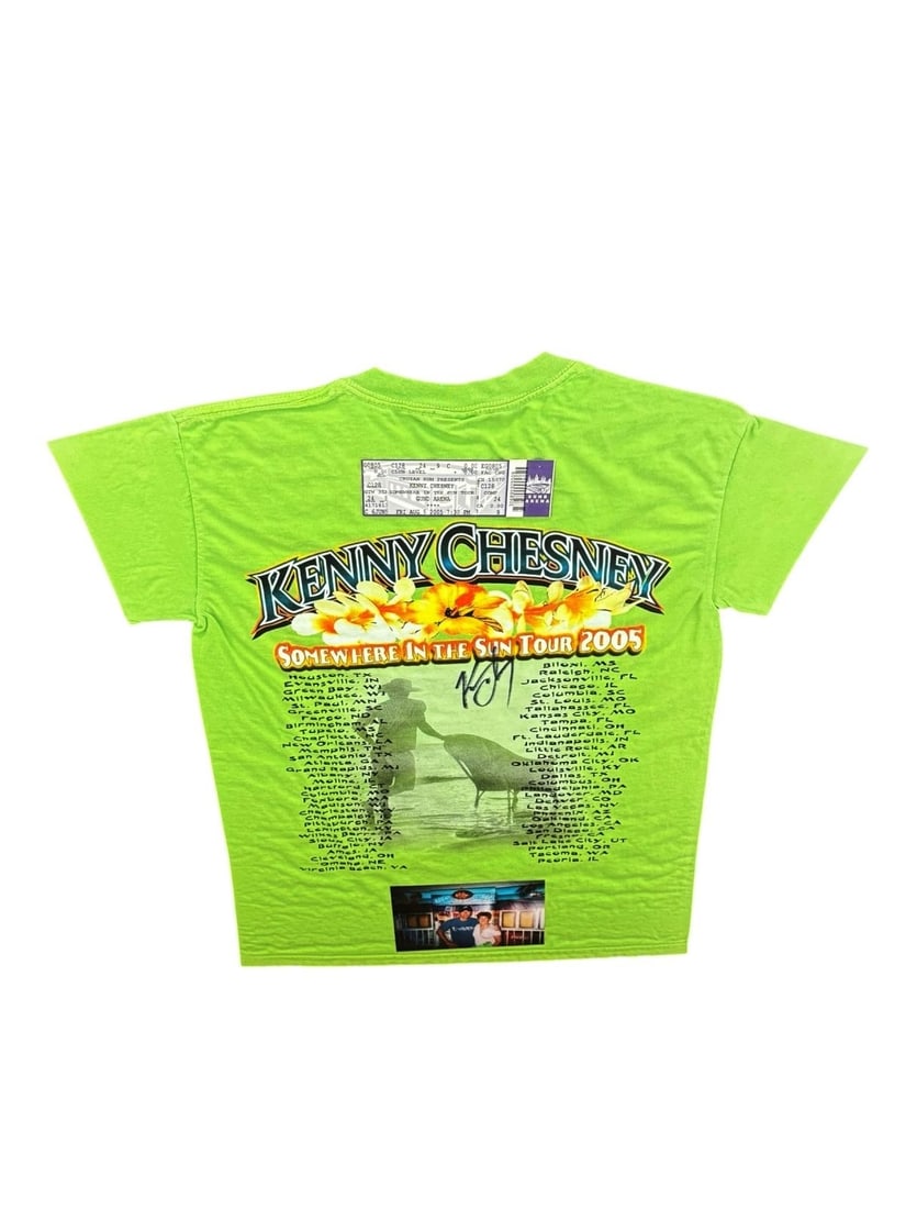 Kenny Chesney 2005 Somewhere In The Sun Signed Tour Shirt & Ticket Stub: Kenny Chesney 2005 'Somewhere In The Sun' Signed Tour Shirt & Ticket Stub.