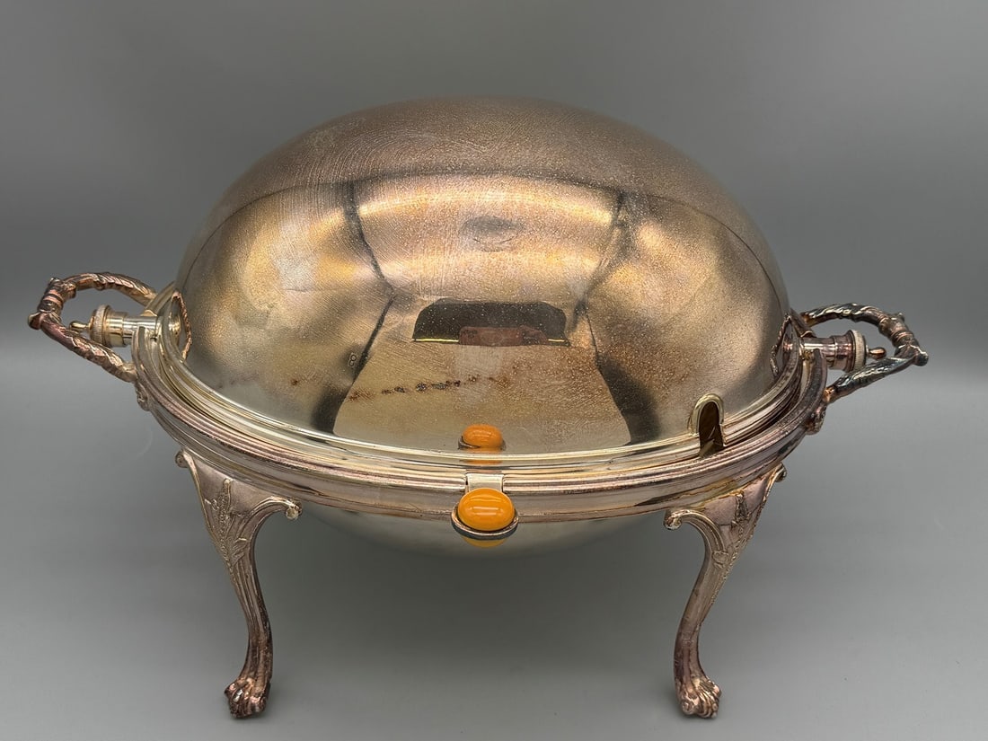 Sheffield Embassy Hinged Casserole Silverplate Dish With Bakelite Handle (1 of 2)