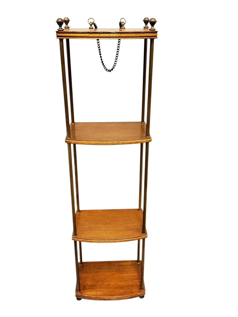 Stiffel Brass and Wood Shelving Unit (1 of 4)