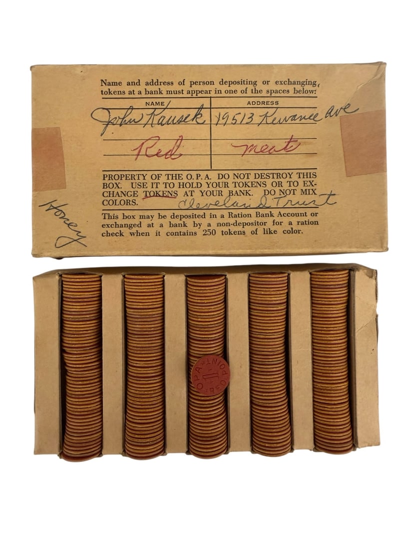 World War II Ration Tokens in Original Box: World War II Ration Tokens in Original Box