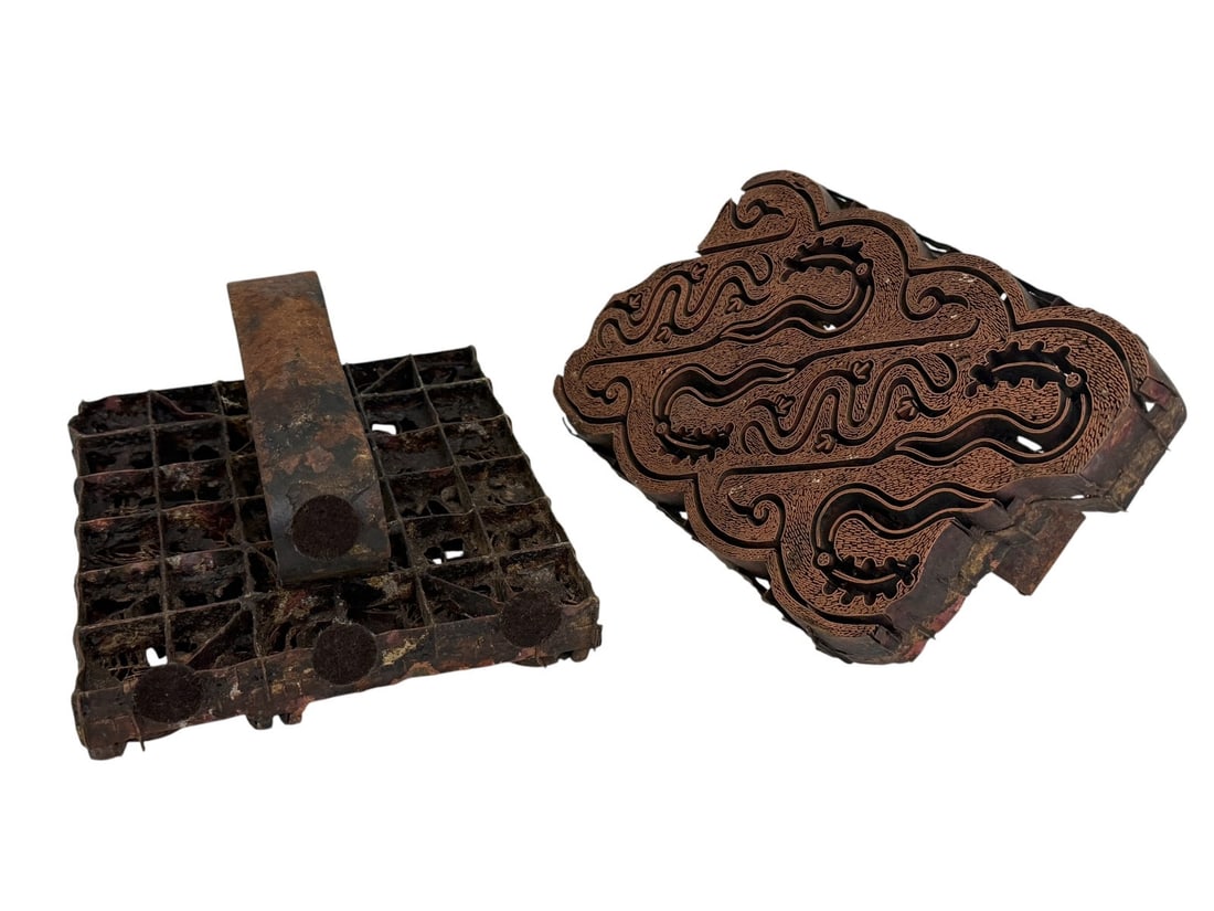 Pair of Copper Batik Stamps (1 of 5)