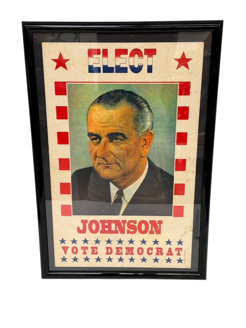 Lyndon B. Johnson Cardboard Campaign Poster: Lyndon B. Johnson Cardboard Campaign Poster: Measures 22x14".