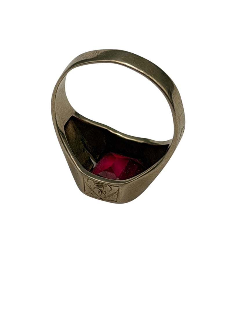14k Gold Art Deco Ruby Ring - 3