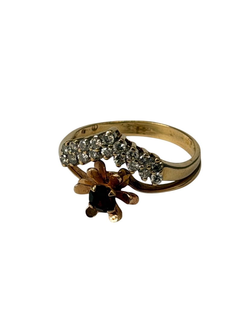 14k Gold Ring with Ruby and Diamonds (1 of 4)