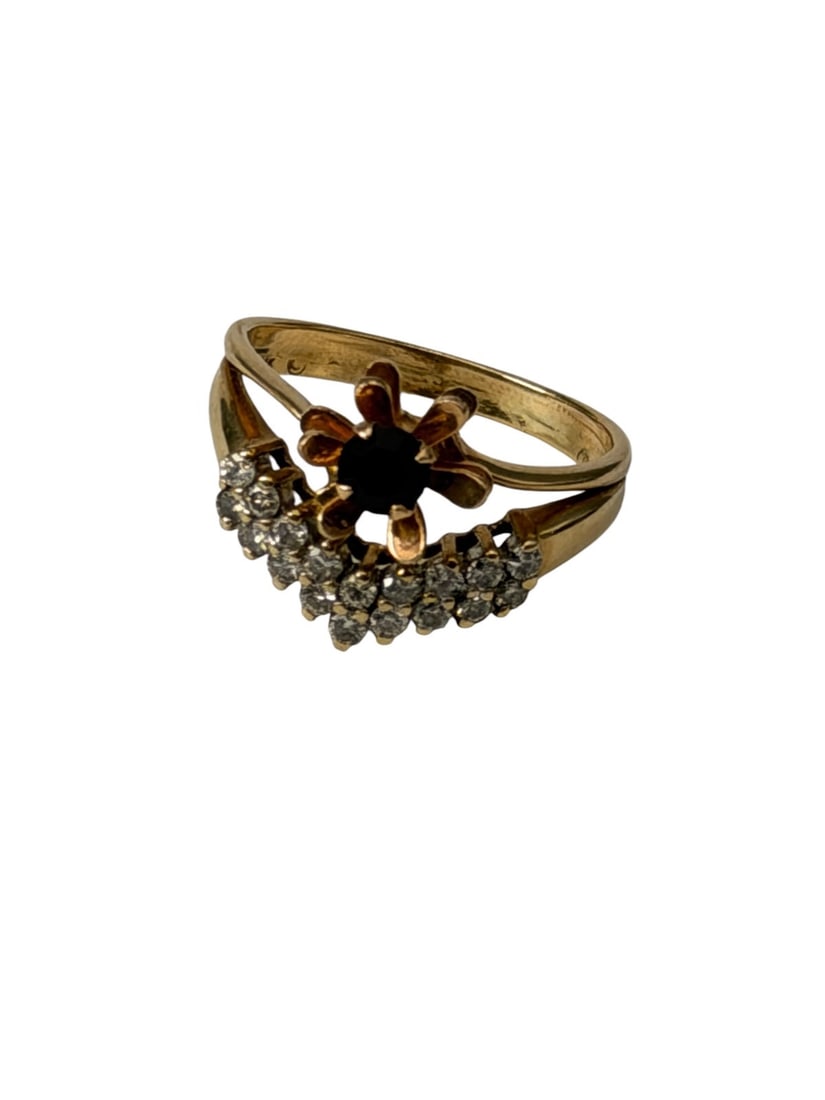 14k Gold Ring with Ruby and Diamonds - 2