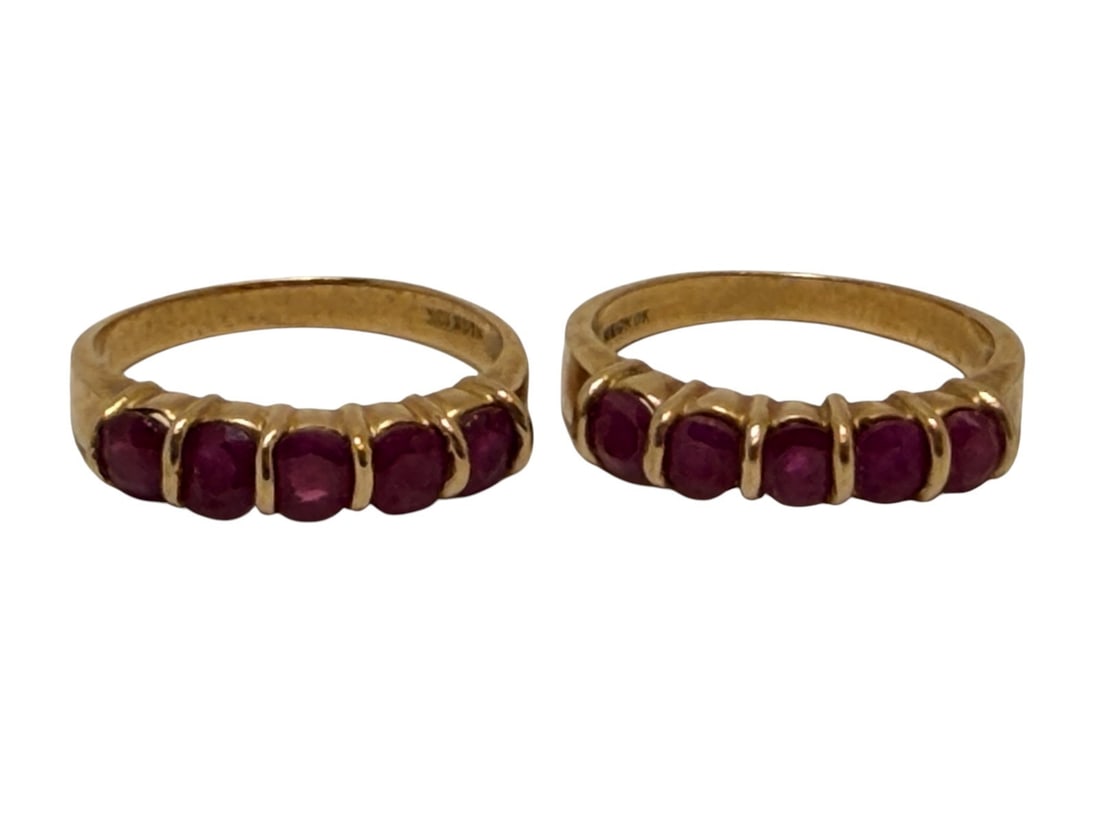 (2) 10k Gold Ruby Rings (1 of 5)