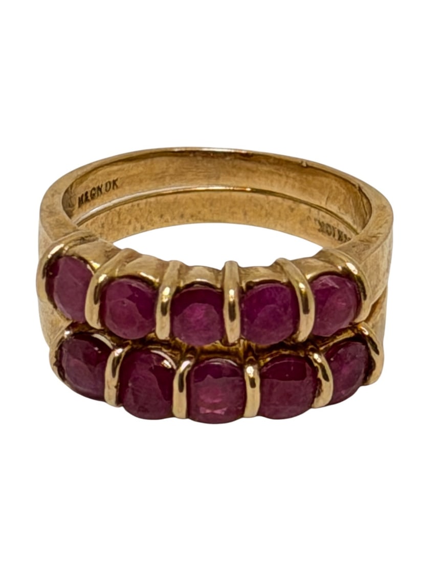 (2) 10k Gold Ruby Rings - 5