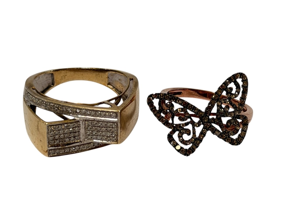 (2) 10k Gold Diamond Rings (1 of 5)
