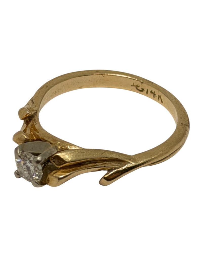 14k Gold Diamond Ring - 2