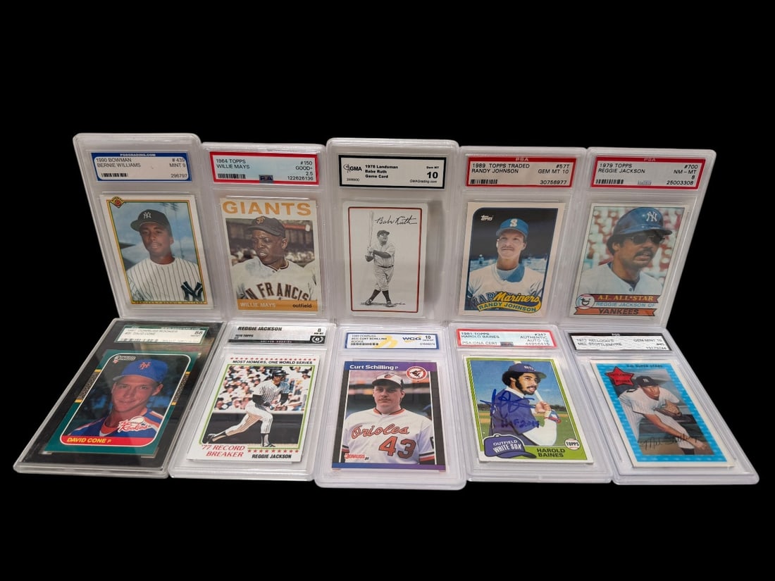 (10) Graded Baseball Cards; Including 1964 Topps Willie Mays (1 of 6)