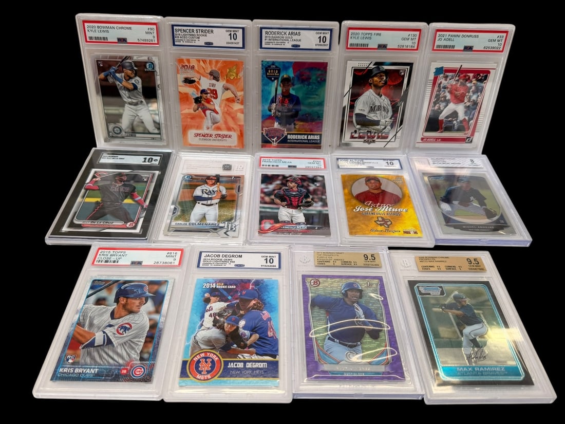(14) Graded Baseball Cards; Kyle Lewis, Spencer Strider, Jo Adell, Others (1 of 6)