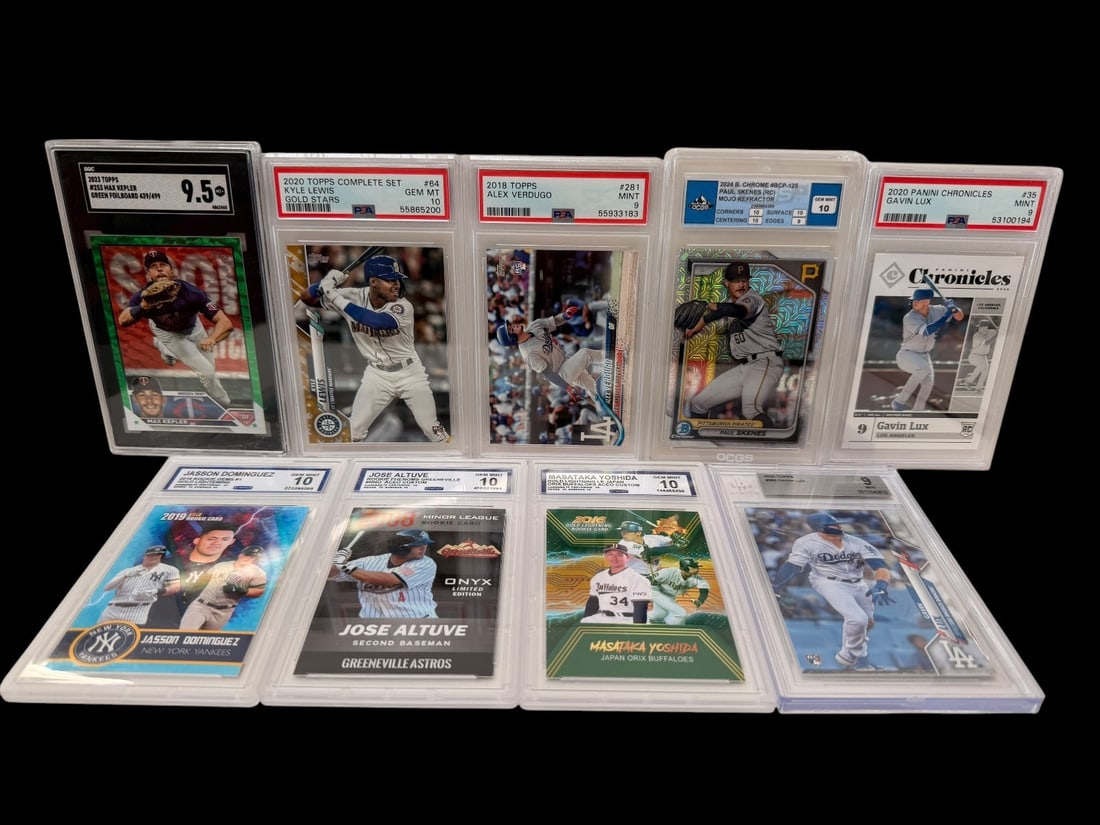 (9) Graded Baseball Cards; Skenes, Lux, Lewis, Kepler, Others (1 of 10)