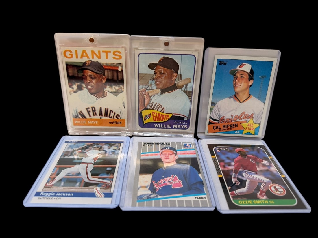 (6) Vintage Baseball Cards; Jackson, Mays, Smith, Others (1 of 5)
