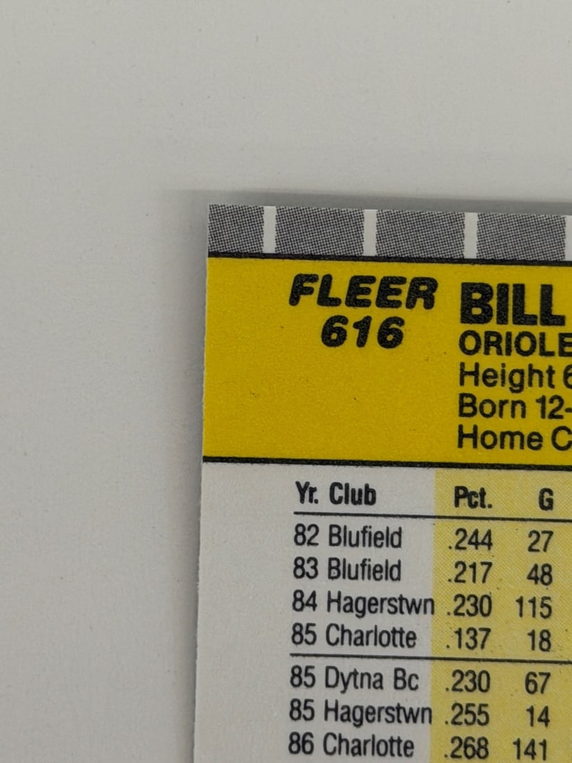 1989 Fleer Billy Ripken Error Card #616 - 11