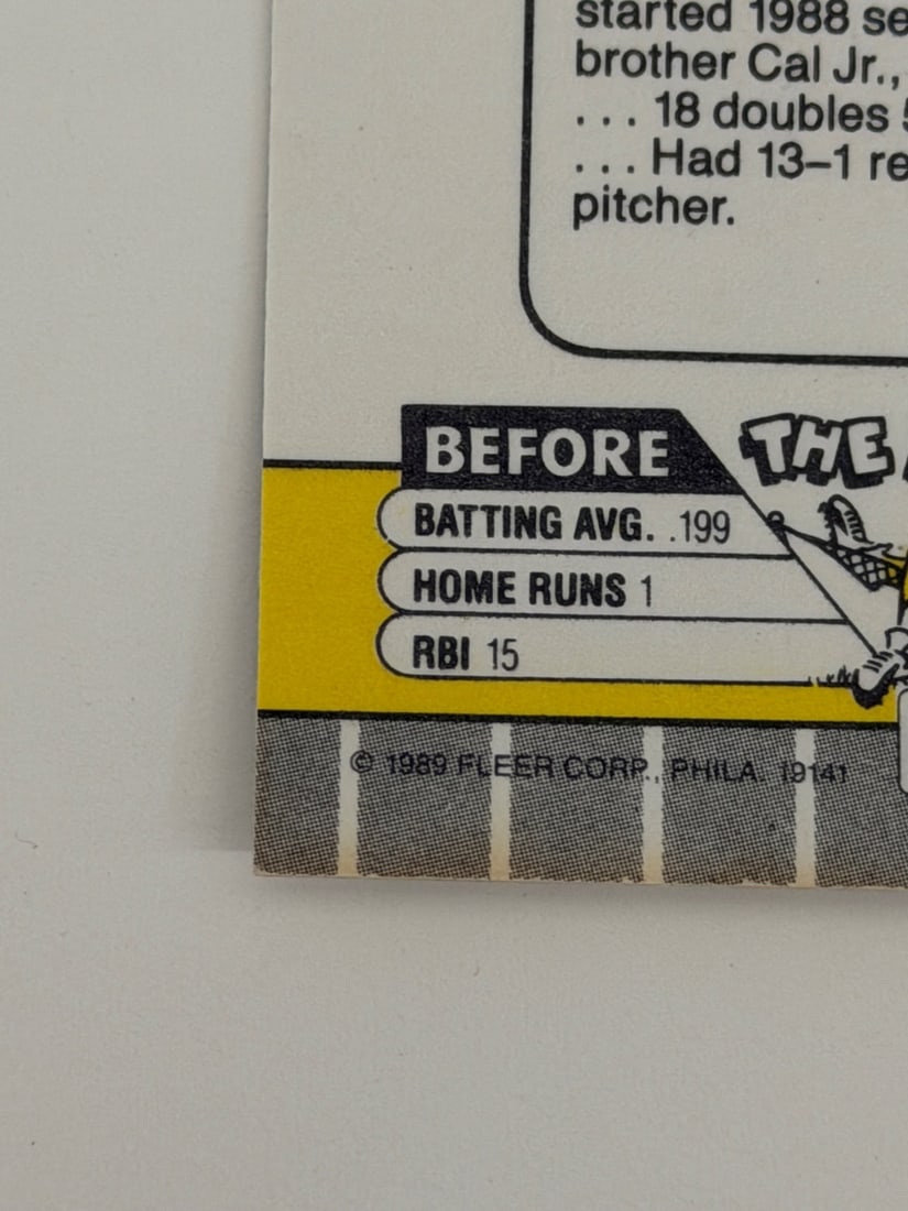 1989 Fleer Billy Ripken Error Card #616 - 8