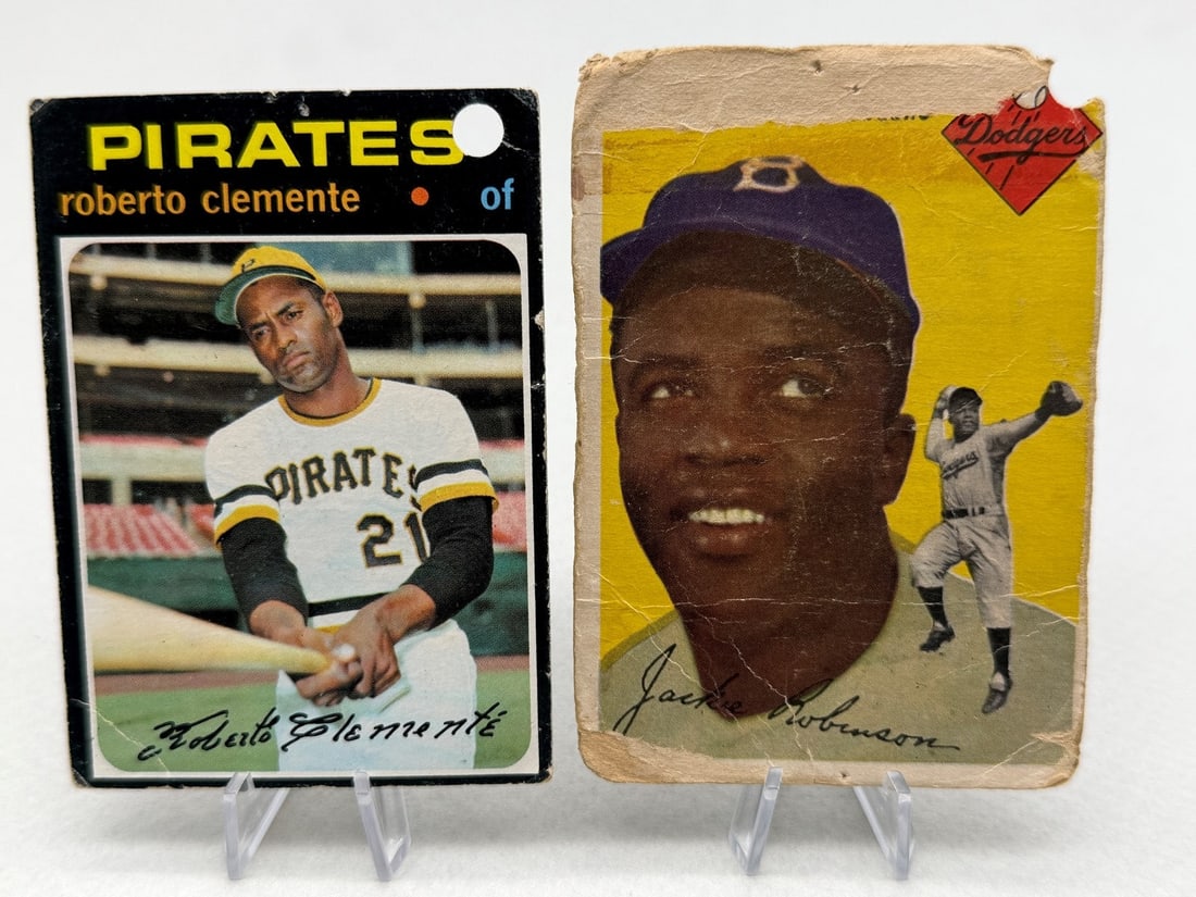 1954 Topps Jackie Robinson, 1971 Topps Roberto Clemente (1 of 5)
