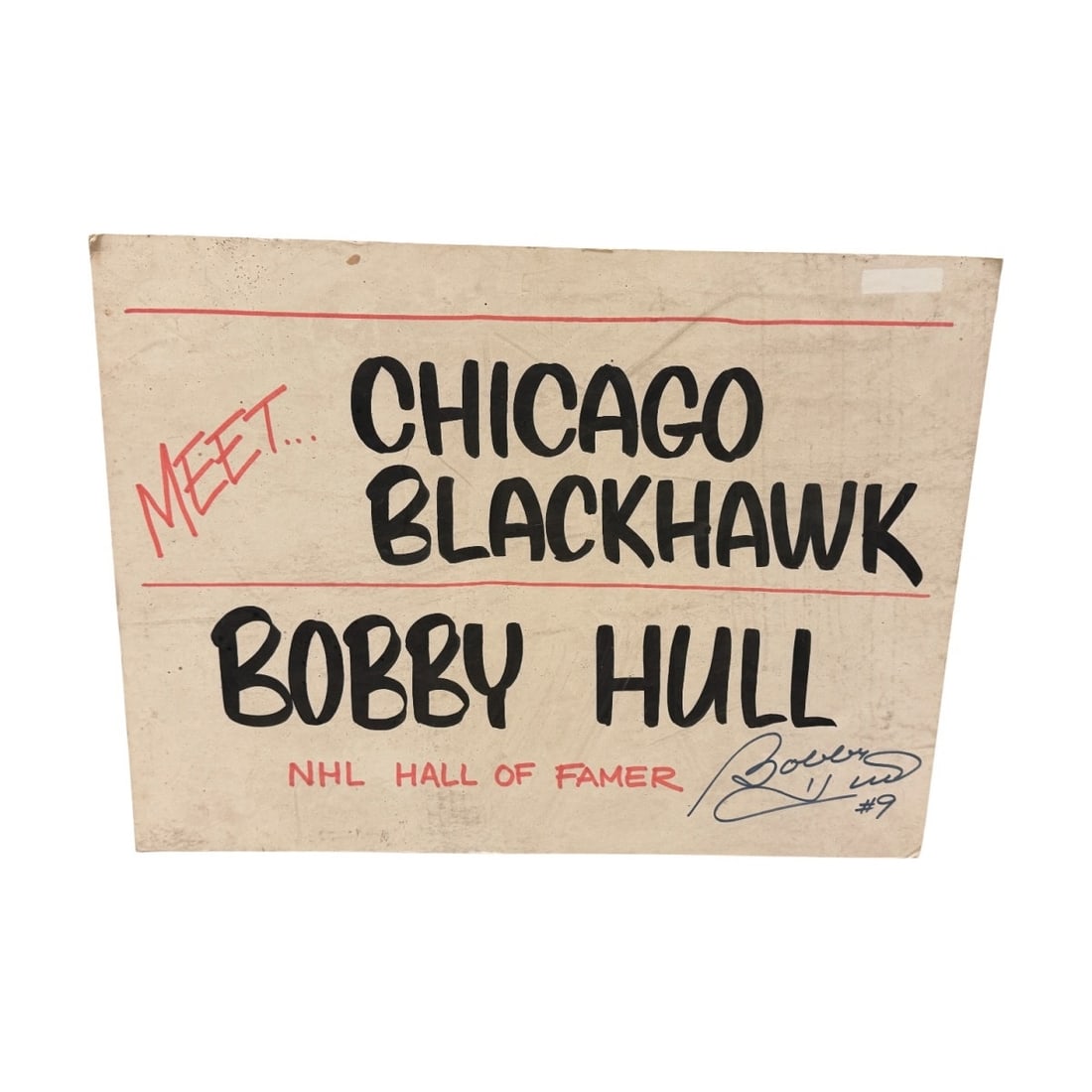 Meet Chicago Blackhawks Bobby Hull Advertising Poster Signed by Hull (1 of 2)