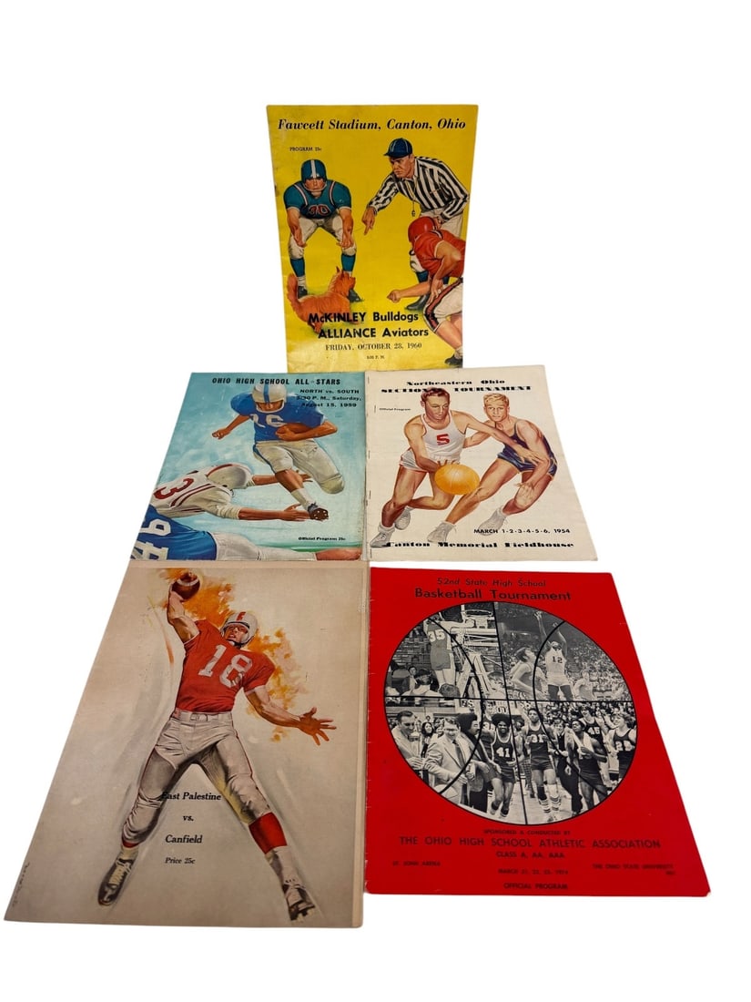 (5) Ohio High School Basketball and Football Programs 1950's-1970's. (1 of 6)