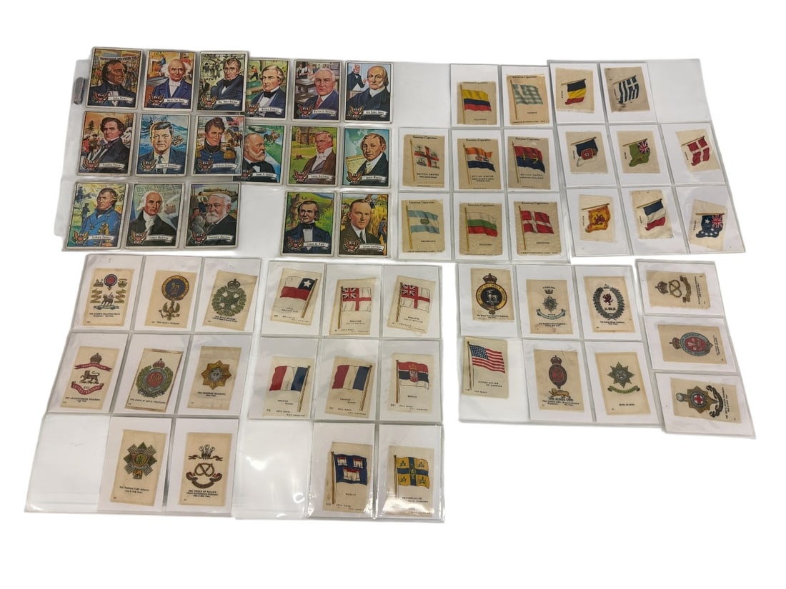 (17) 1956 Topps President Cards, (41) Flag & Battalion Silks (1 of 9)