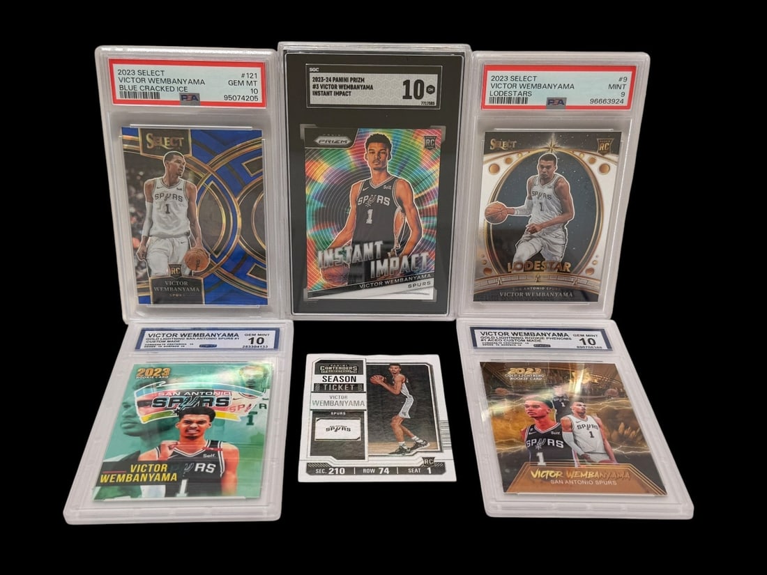 (6) Victor Wembanyama Basketball Cards; (5) Graded: (6) Victor Wembanyama Basketball Cards; (5) Graded