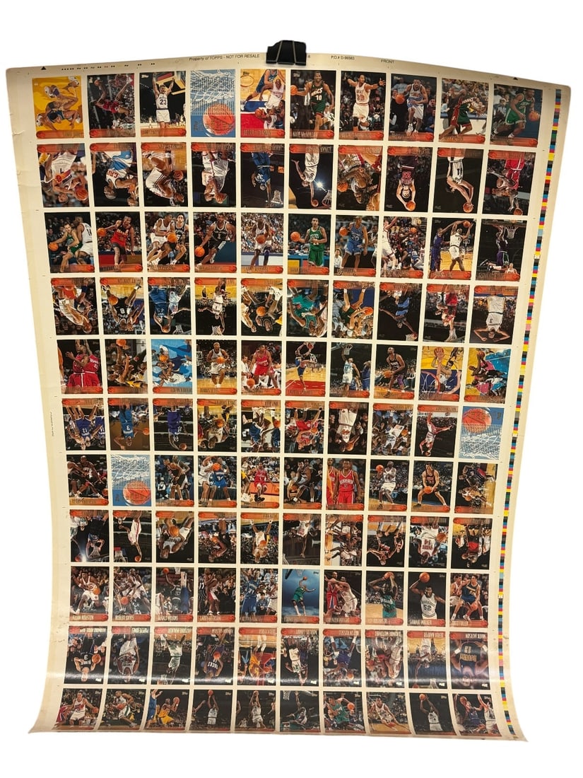 1996-1997 Topps Uncut Basketball Card Sheet Kobe Bryant Rookie Card: 1996-1997 Topps Uncut Basketball Card Sheet Kobe Bryant Rookie Card: Very good condition for age.