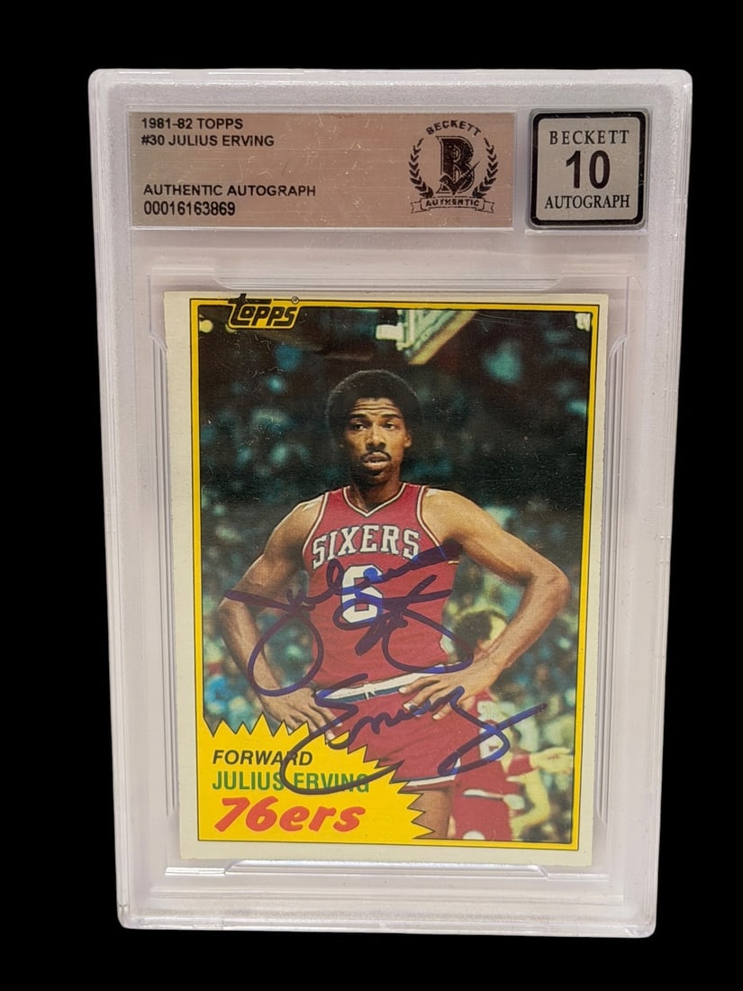 1981-82 Topps Julius Erving #30 Authentic Autograph SGC Graded 10: 1981-82 Topps Julius Erving #30 Authentic Autograph SGC Graded 10.