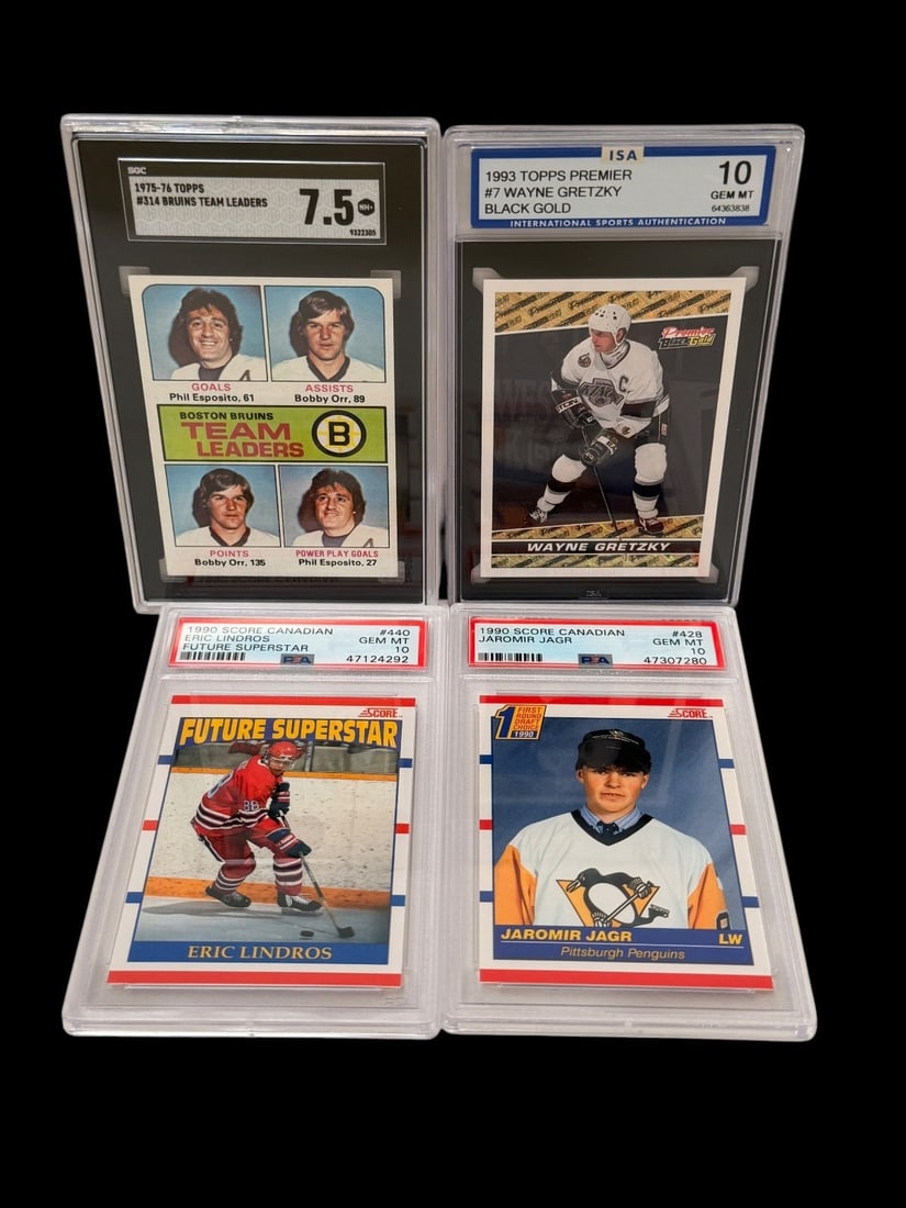 (4) Graded Hockey Cards; Jagr, Lindros (1 of 6)