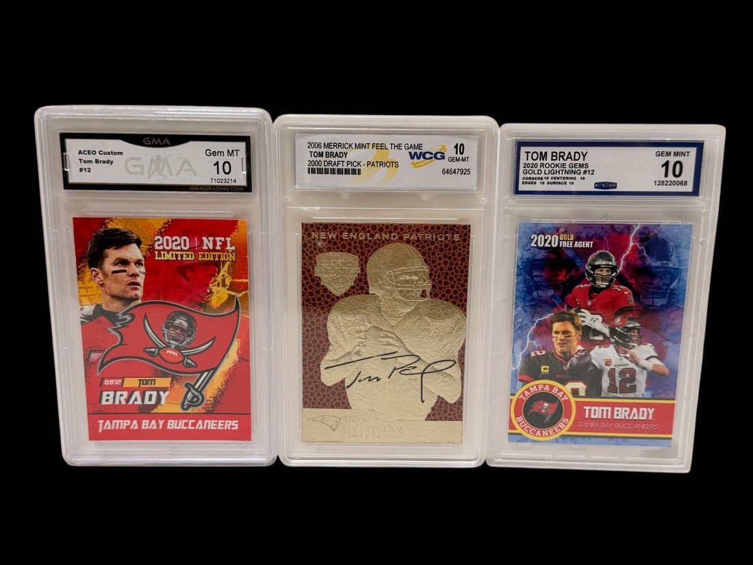 (3) Tom Brady Graded Football Cards (1 of 7)