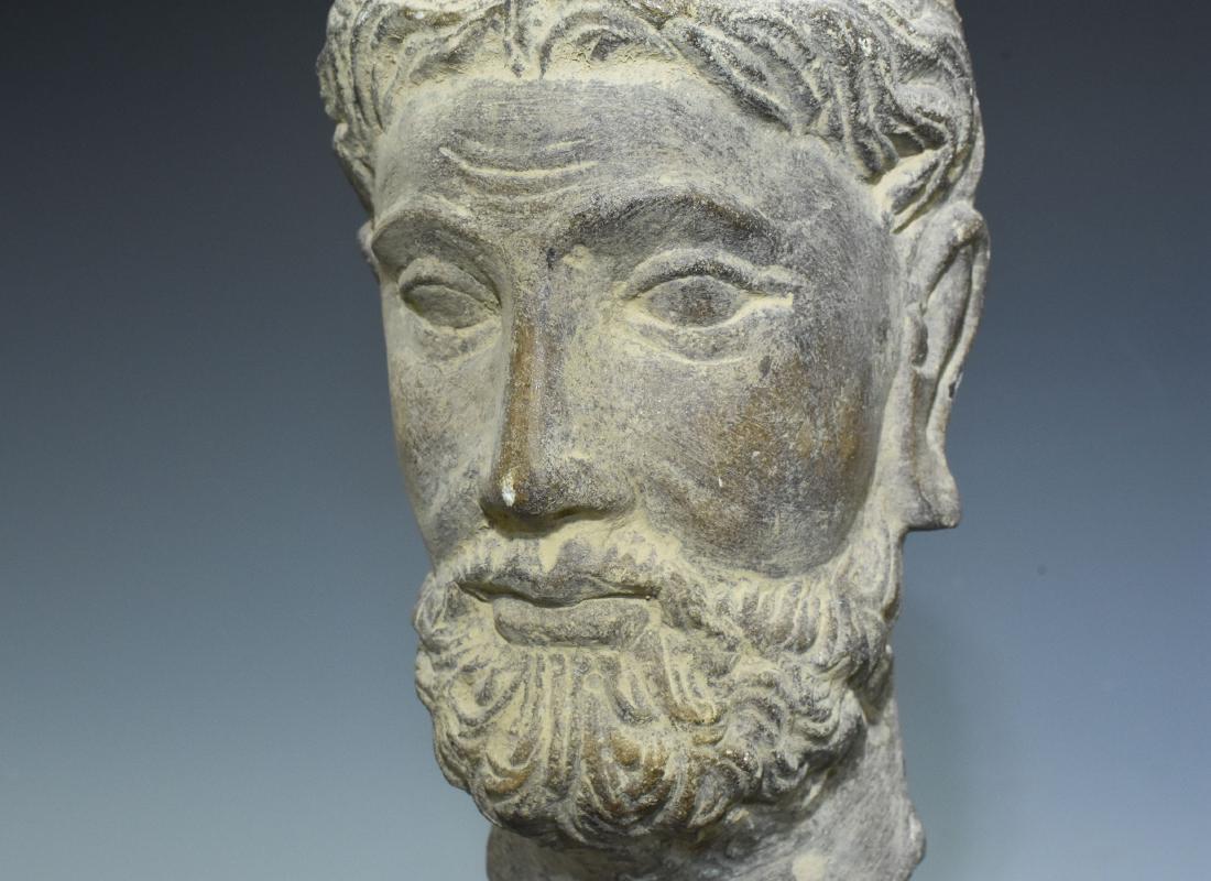 Kushan Empire Gandharan Schist Head of a Nobleman (1 of 4)