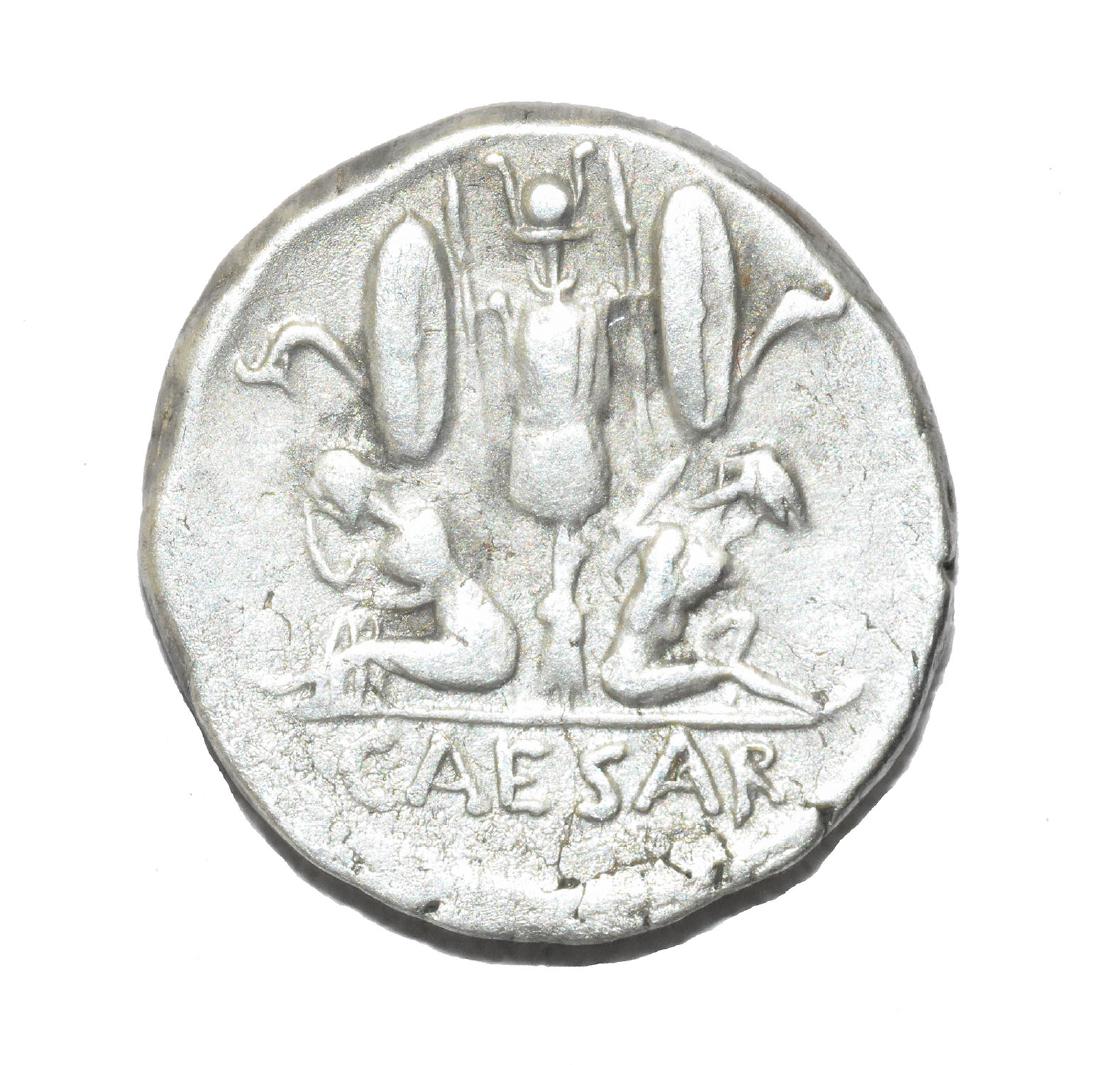 Julius Caesar Denarius. 46-45 BC, Spanish mint. (1 of 2)