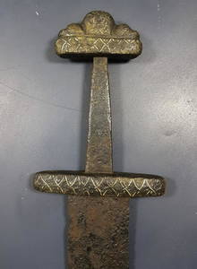 VIKING IRON SWORD WITH SILVER INLAY