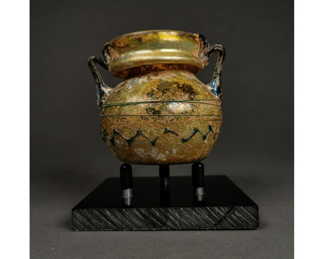 Buy FANTASTIC ROMAN GLASS DECORATED AMPHORA Pax Romana Auctions in