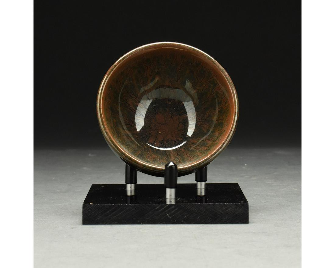 A HARE-FUR JIAN BOWL, CHINA: 20th century or earlier; superb details Size: H:60mm / W:90mm ; 198g; Provenance: From UK and European estate collections; acquired between 1970-2010.