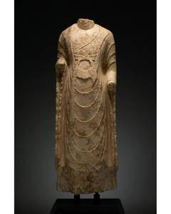 CHINA, NORTHERN QI DYNASTY STONE TORSO OF BUDDHA