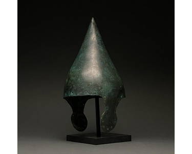 RARE ASSYRIAN BRONZE HELMET - XRF TESTED-EX ALBRECHT