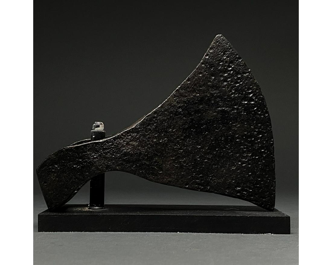 RARE VIKING DECORATED IRON BEARDED AXE HEAD- DANNISH: c. 900-1100 AD. Viking age. An iron axe head comprising a wide, curved, fan-shaped blade, tapering cheek and rounded socket. The era known as the Viking age lasted for more than 300 years, from the la