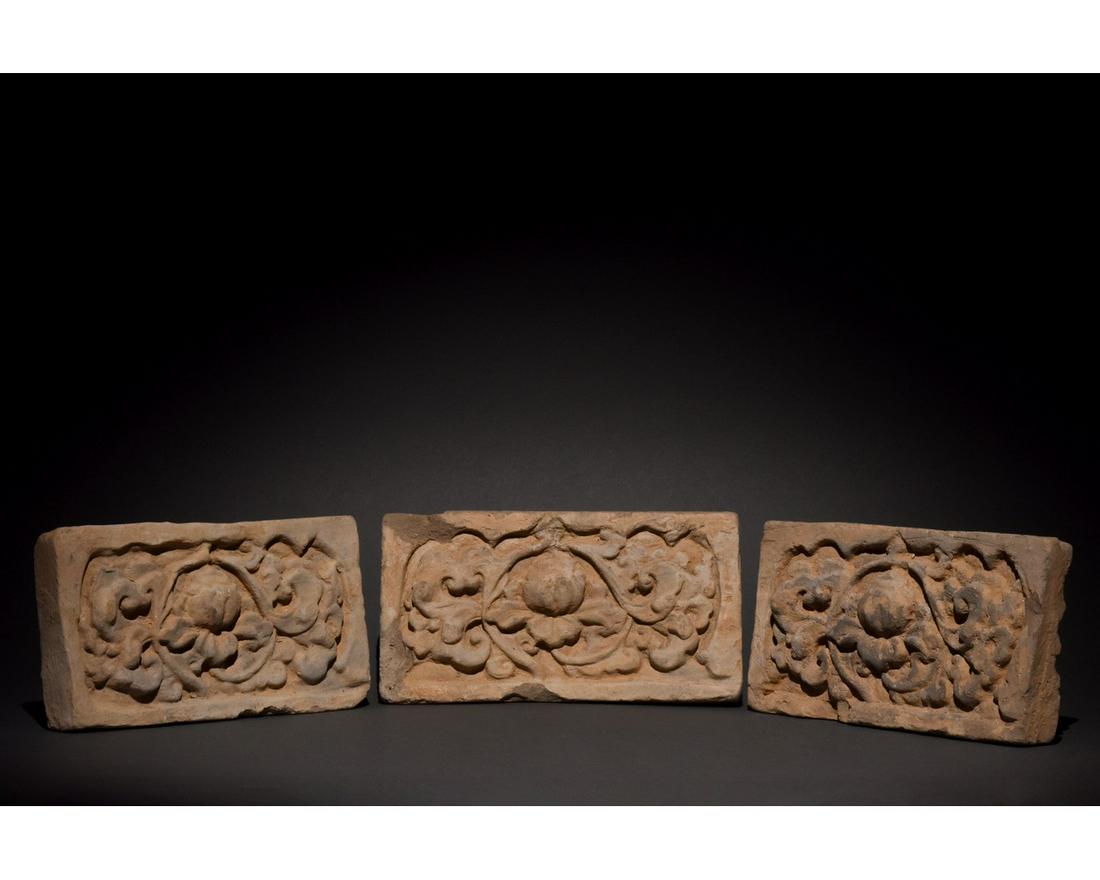 THREE CHINESE SONG DYNASTY TERRACOTTA BRICKS (1 of 6)