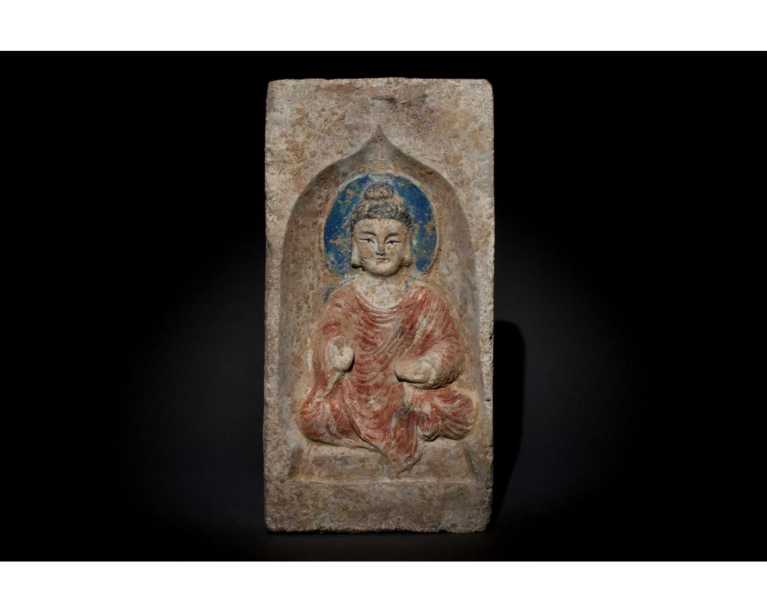 CHINESE NORTHER WEI PAINTED TERRACOTTA BRICK (1 of 9)
