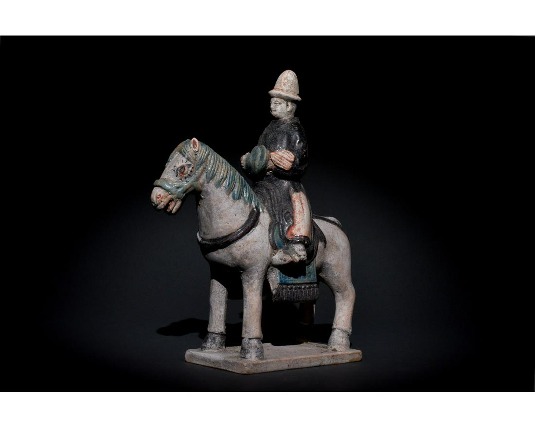 CHINESE MING DYNASTY HORSE AND RIDER FIGURE (1 of 8)