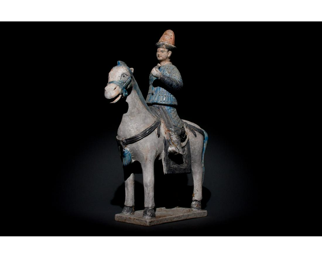 CHINESE MING DYNATY HORSE AND RIDER FIGURE (1 of 9)