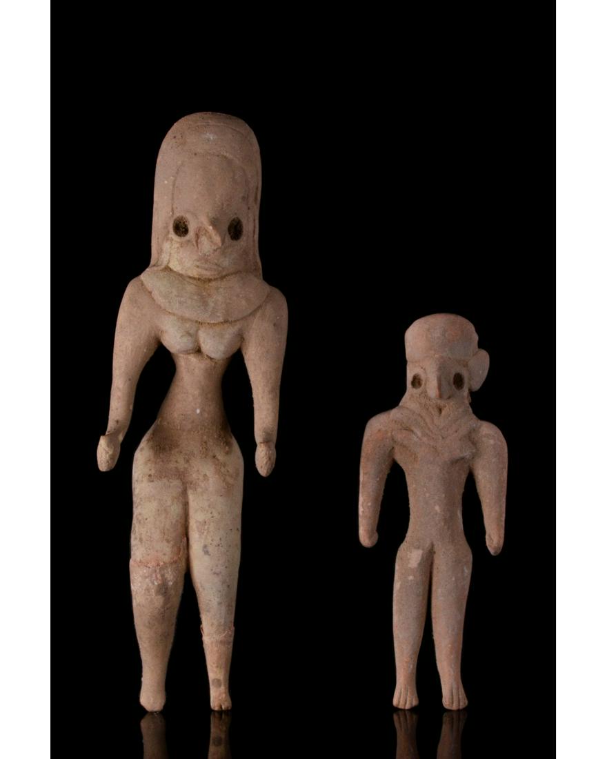 PAIR OF INDUS VALLEY TERRACOTTA IDOL FIGURES (1 of 7)