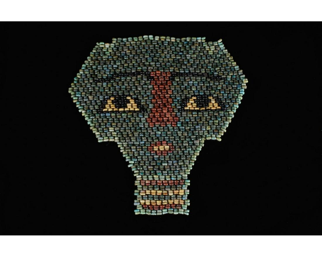 EGYPTIAN BLUE BEADED MUMMY MASK (1 of 7)