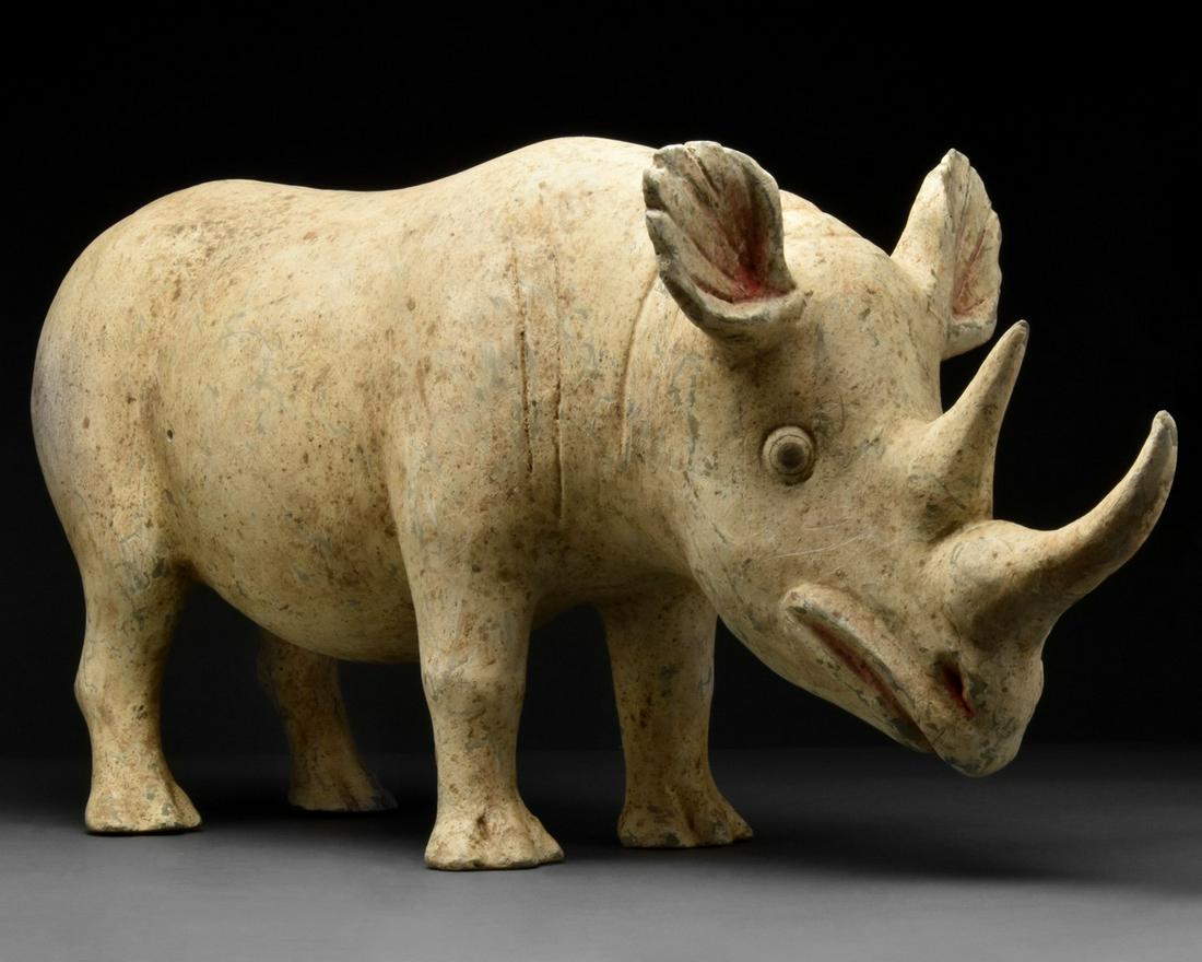 CHINESE HAN DYNASTY TERRACOTTA RHINOCEROS - TL TESTED (1 of 9)