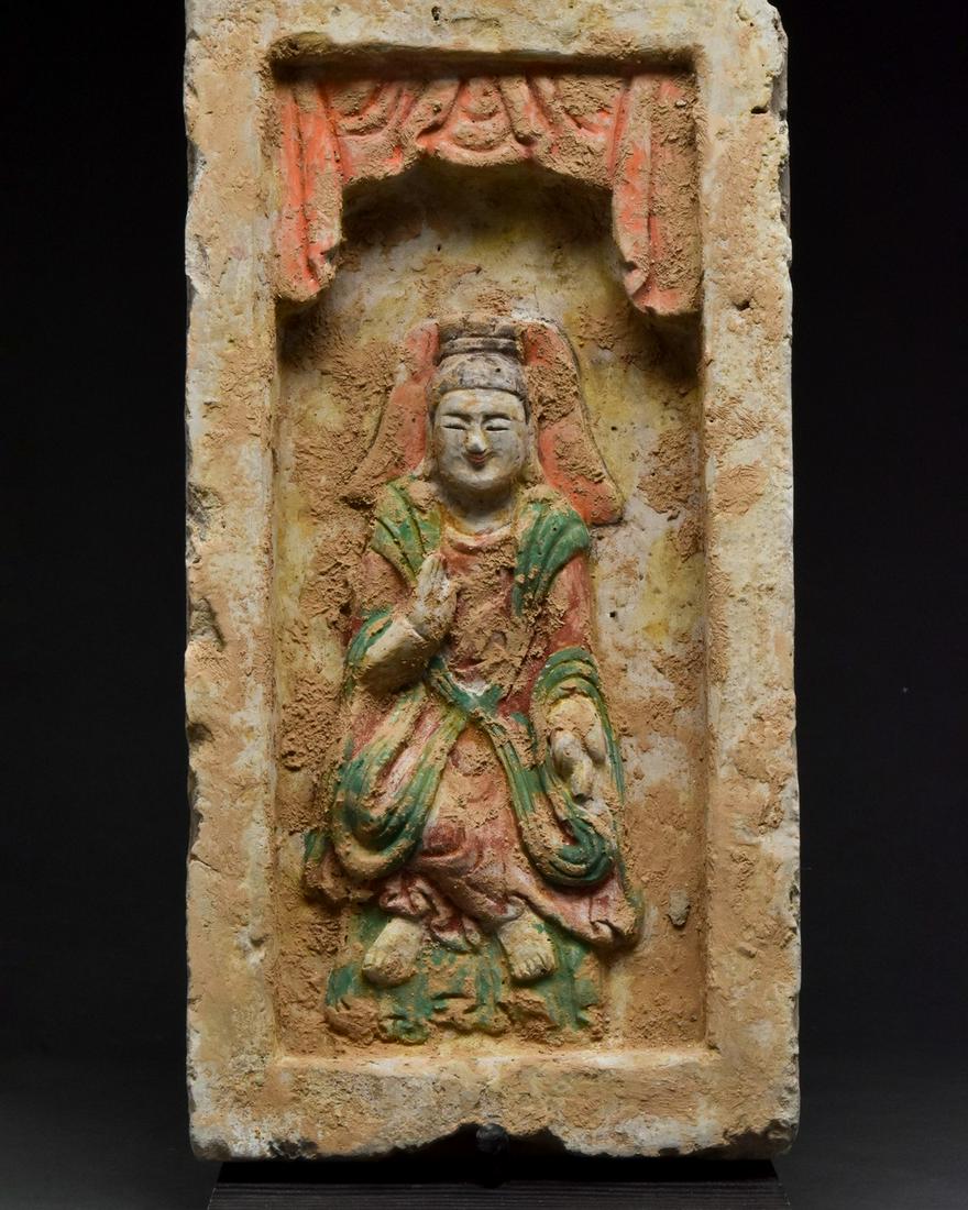 CHINESE NORTHERN WEI DYNASTY BUDDHA TILE (1 of 4)
