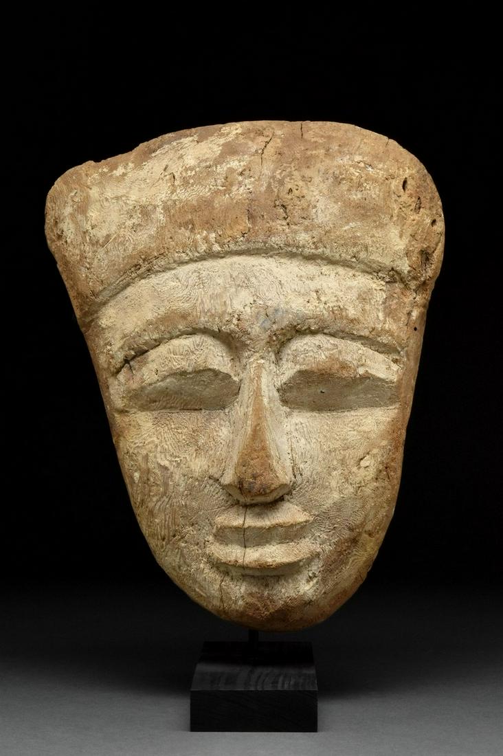 EGYPTIAN WOOD COFFIN MASK (1 of 5)