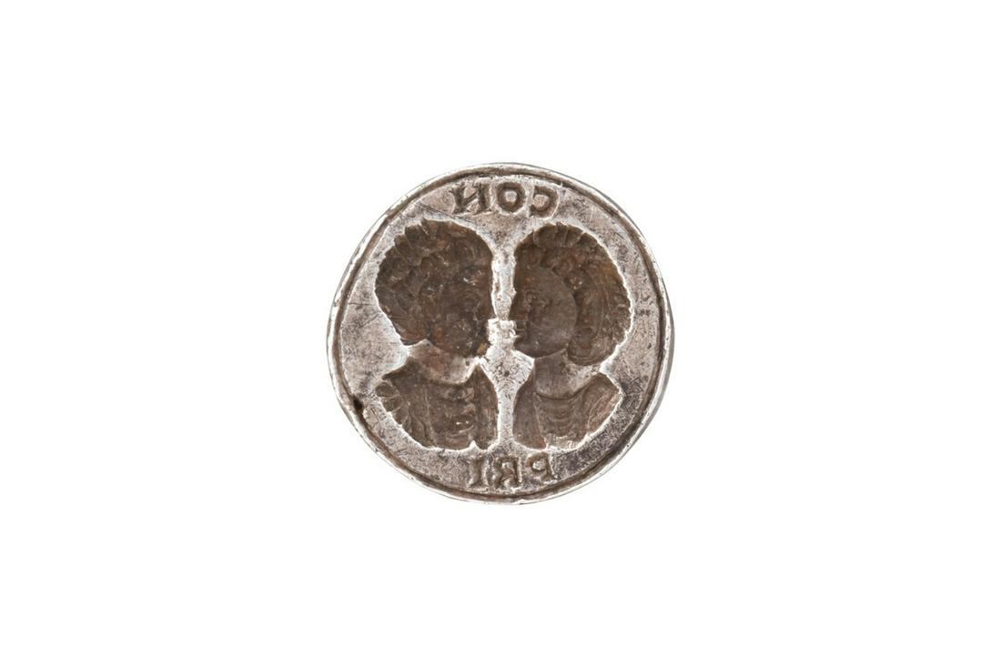 RARE ROMAN SILVER INTAGLIO OF CONSTANTINE THE GREAT AND HELENA (1 of 4)