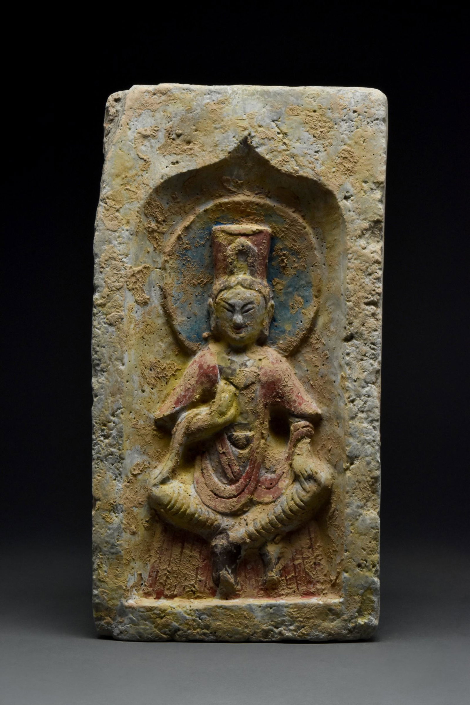 CHINESE TERRACOTTA NORTHERN WEI BUDDHIST TILE -TL TESTED (1 of 7)