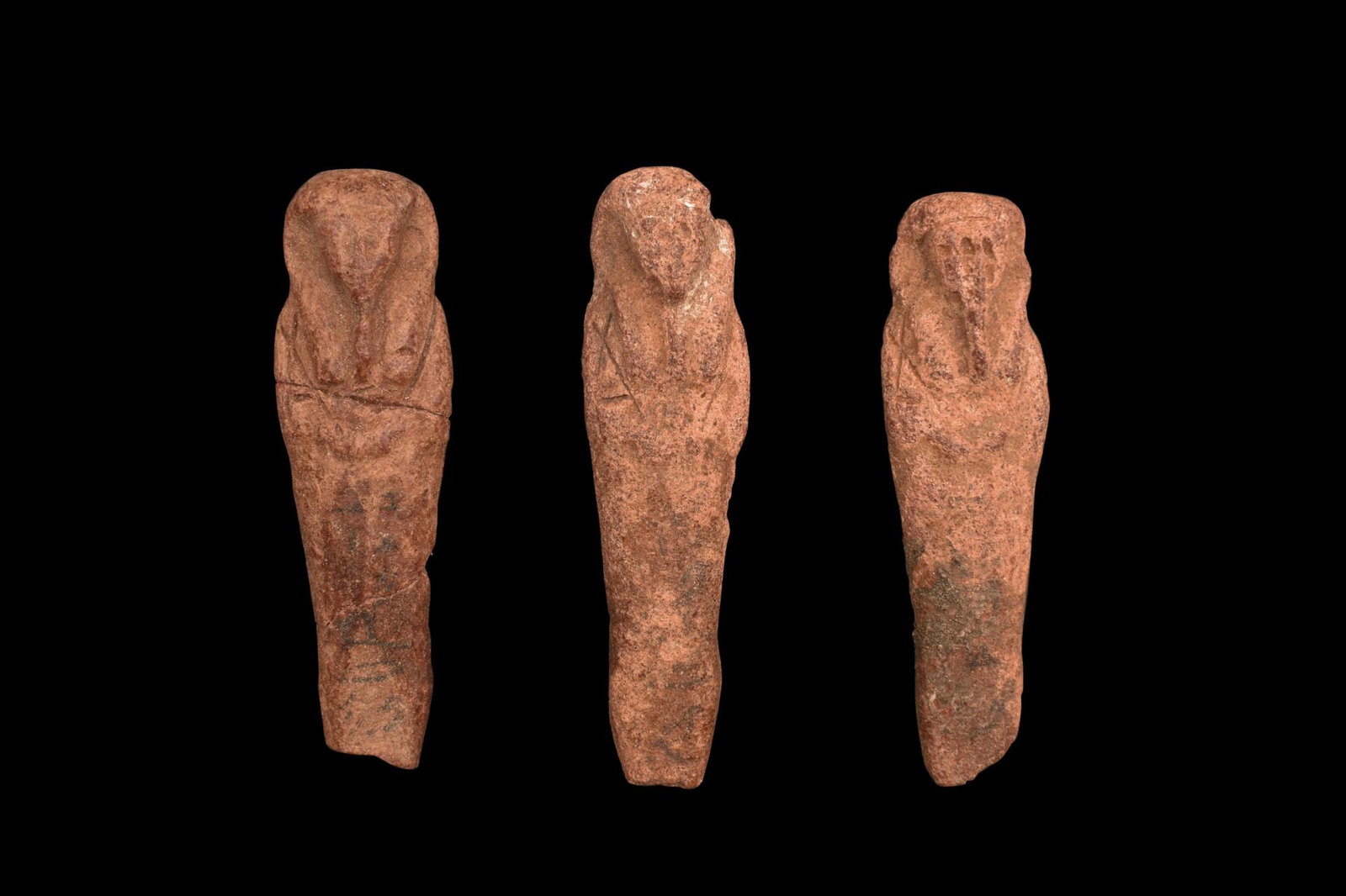 ANCIENT EGYPTIAN GROUP OF THREE WAX USHABTIS (1 of 2)