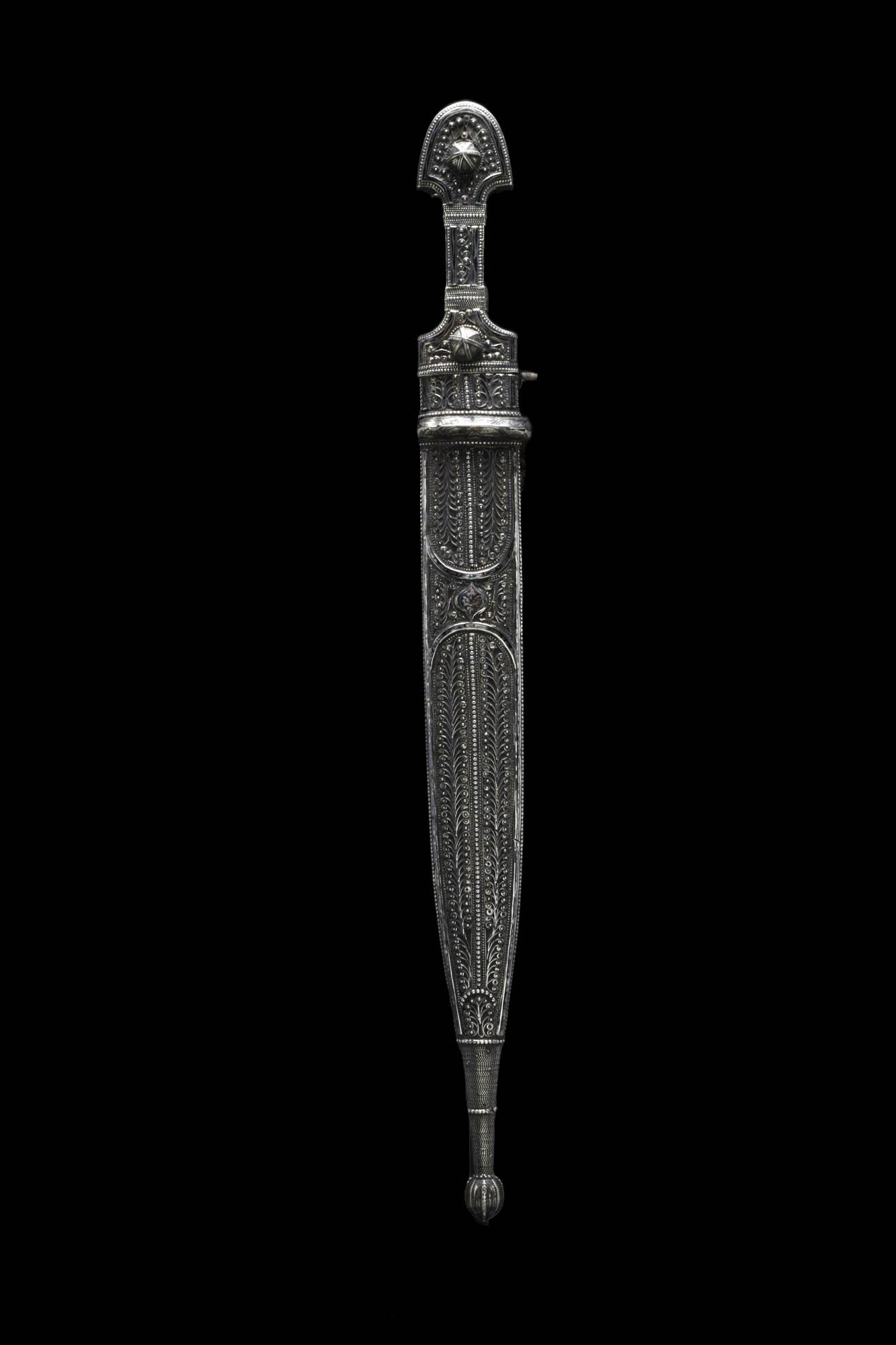 Ca.SSIAN STEEL DAGGER WITH SILVER SCABBARD (1 of 5)